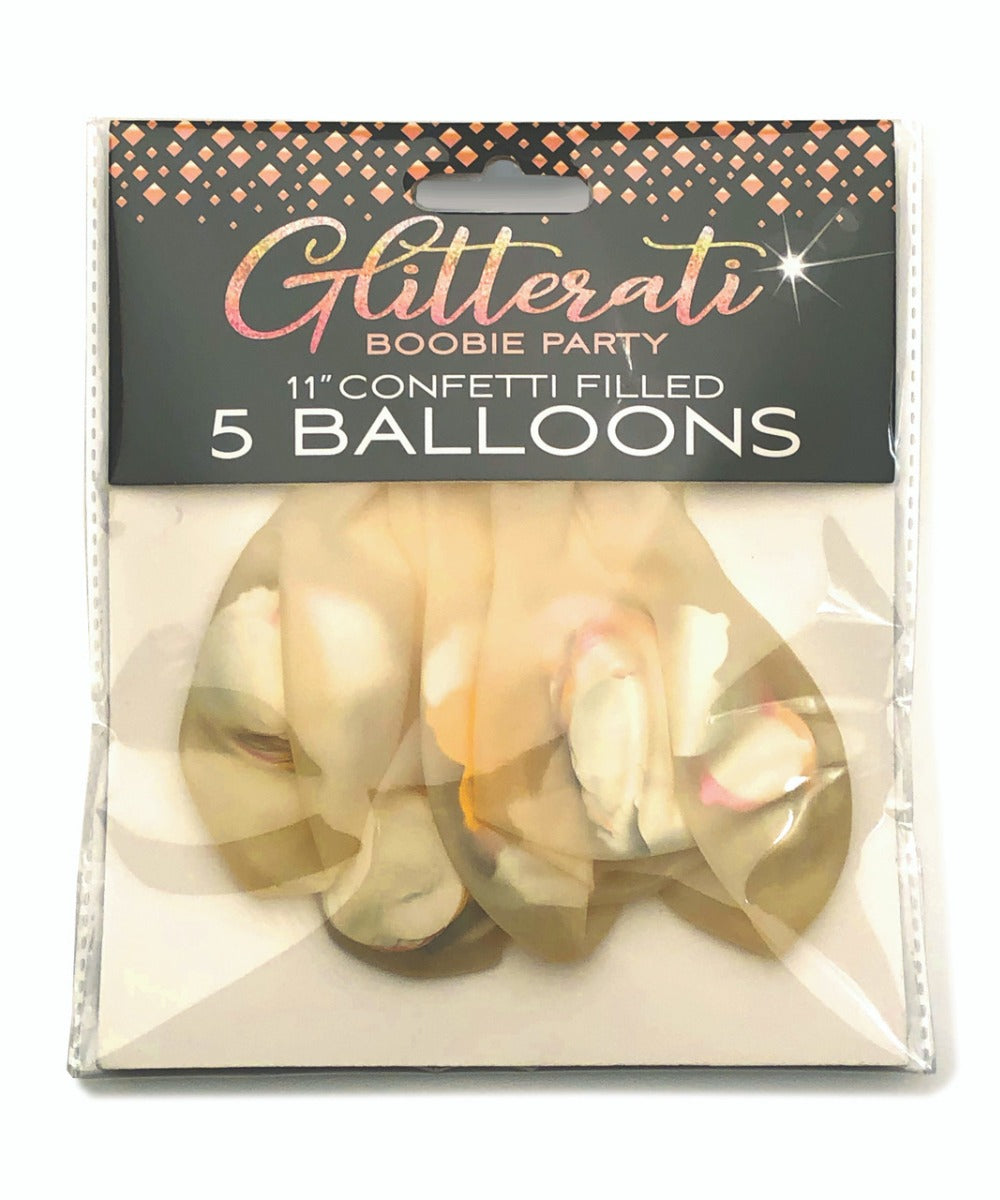 Boobie Confetti Balloons Pack of 5 Little Genie - Boutique Séduction
