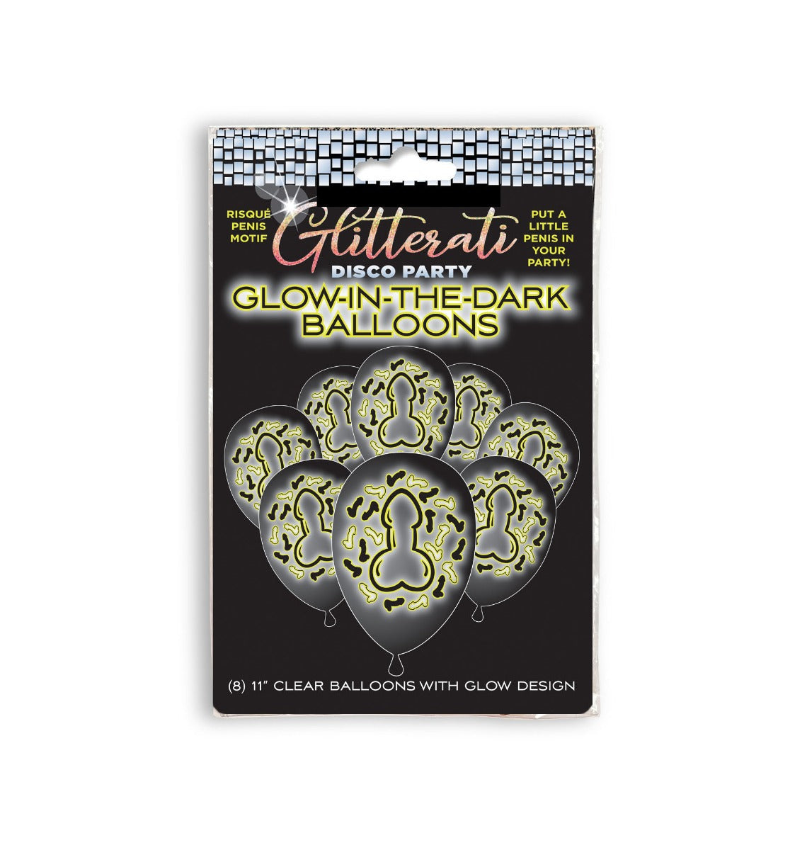 Glow-In-The-Dark Penis Balloons Pack of 8 Little Genie - Boutique Séduction