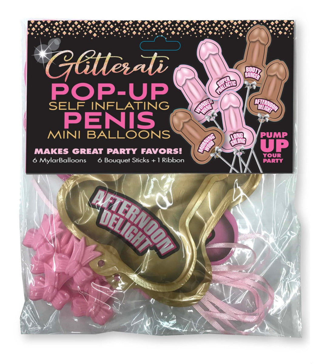 Self-Inflating Pop-Up Penis Balloons Pack of 6 Little Genie - Boutique Séduction