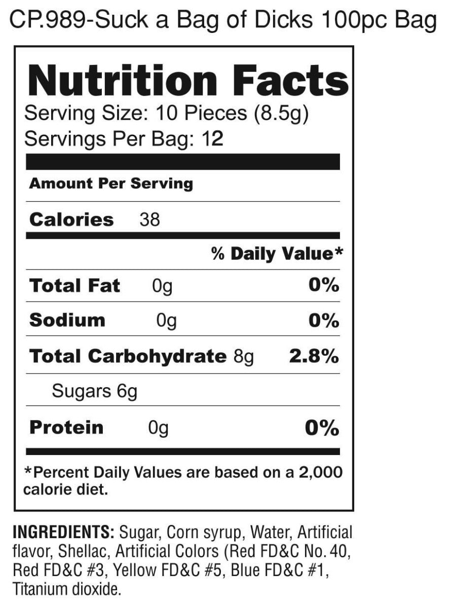 SUCK A BAG OF DICKS! Bag of Candy 85g Little Genie - Boutique Séduction