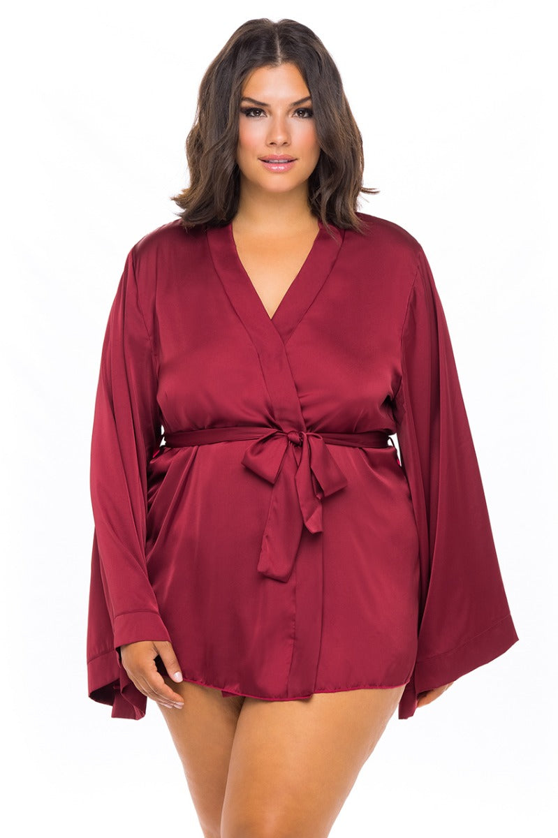 Mirielle Wide Sleeves Satin Robe Oh La La Cheri - Boutique Séduction