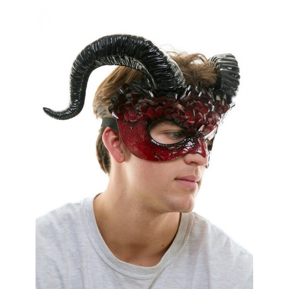 Voodoo Scale Mask with Horns KBW - Boutique Séduction