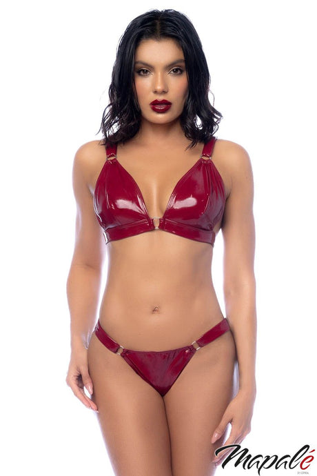 2Pc Wet Look Set with Rings Mapalé - Boutique Séduction