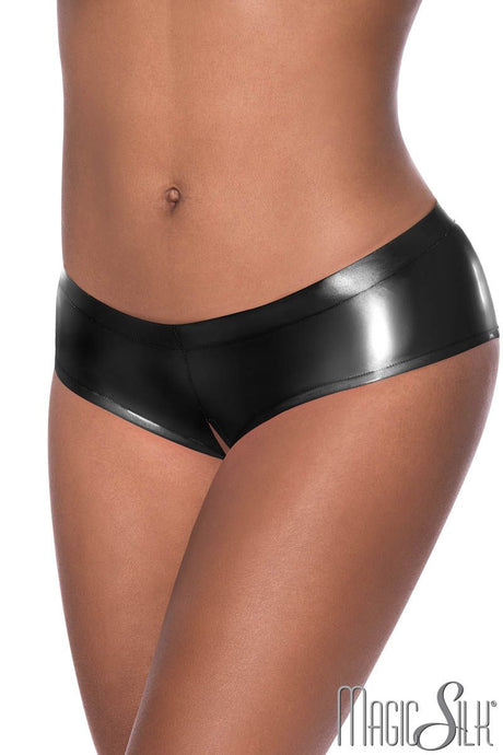 Wet Look Open Crotch Panty Exposed - Boutique Séduction