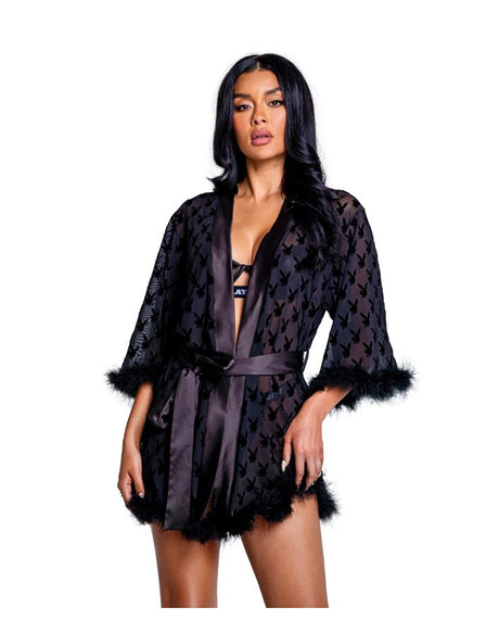 BUNNY Sheer Robe Playboy - Boutique Séduction