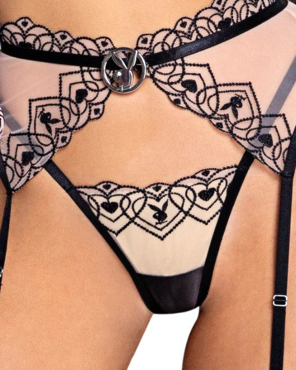 BUNNY KISS Garter Short 3Pcs Set Playboy - Boutique Séduction