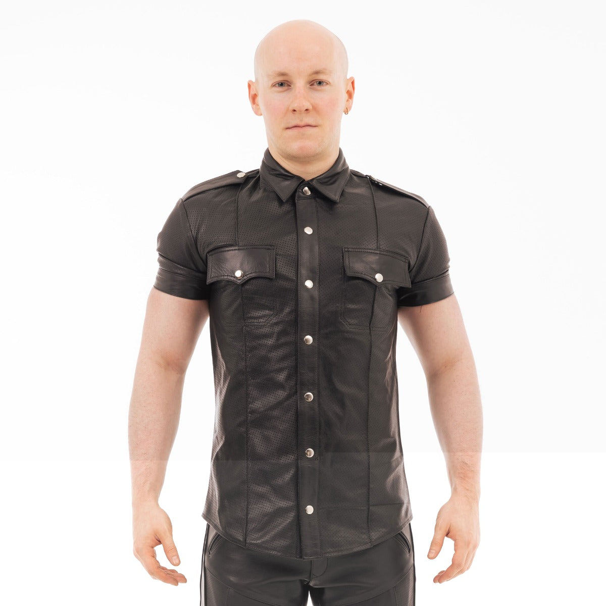 Punch Hole Leather Shirt Prowler - Boutique Séduction
