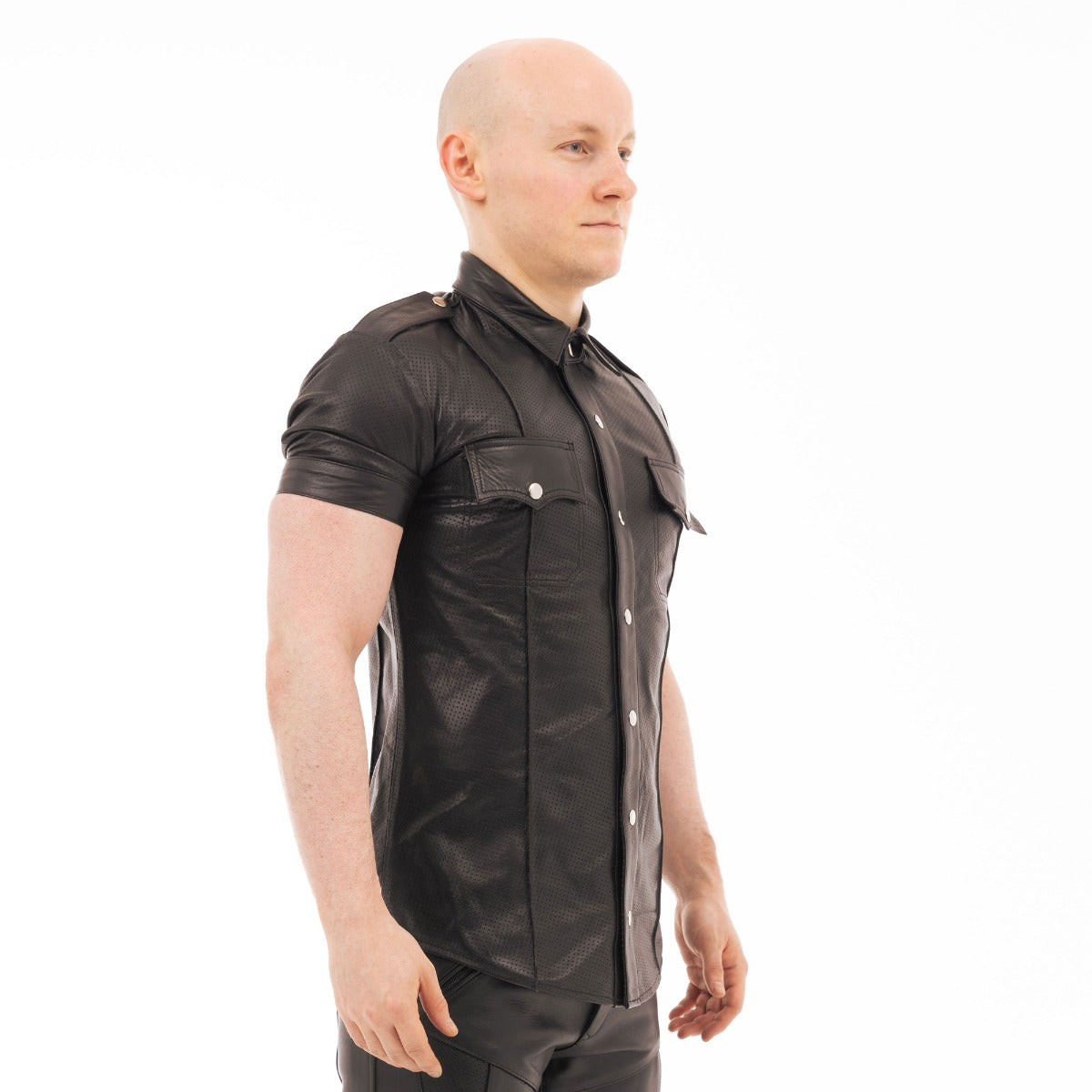 Punch Hole Leather Shirt Prowler - Boutique Séduction