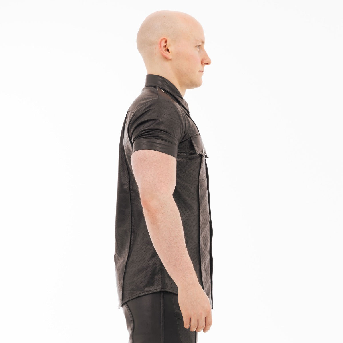 Punch Hole Leather Shirt Prowler - Boutique Séduction