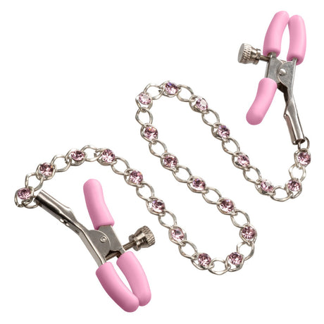 Nipple Clamps - Crystal Nipple Teasers - Pink First Time - Boutique Séduction