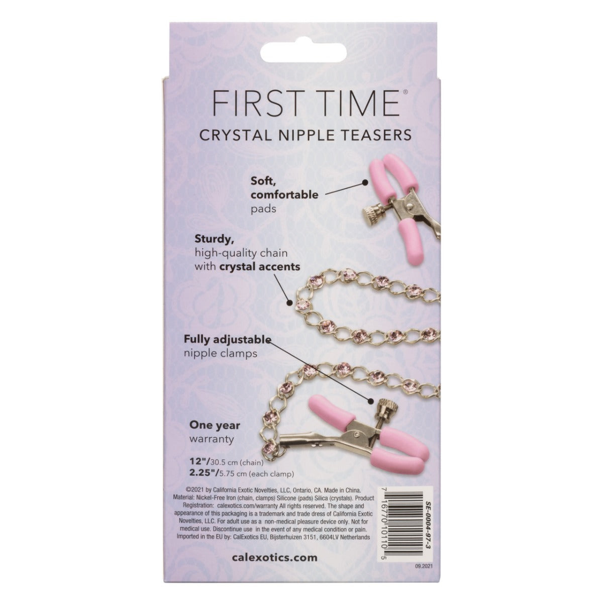 Nipple Clamps - Crystal Nipple Teasers - Pink First Time - Boutique Séduction