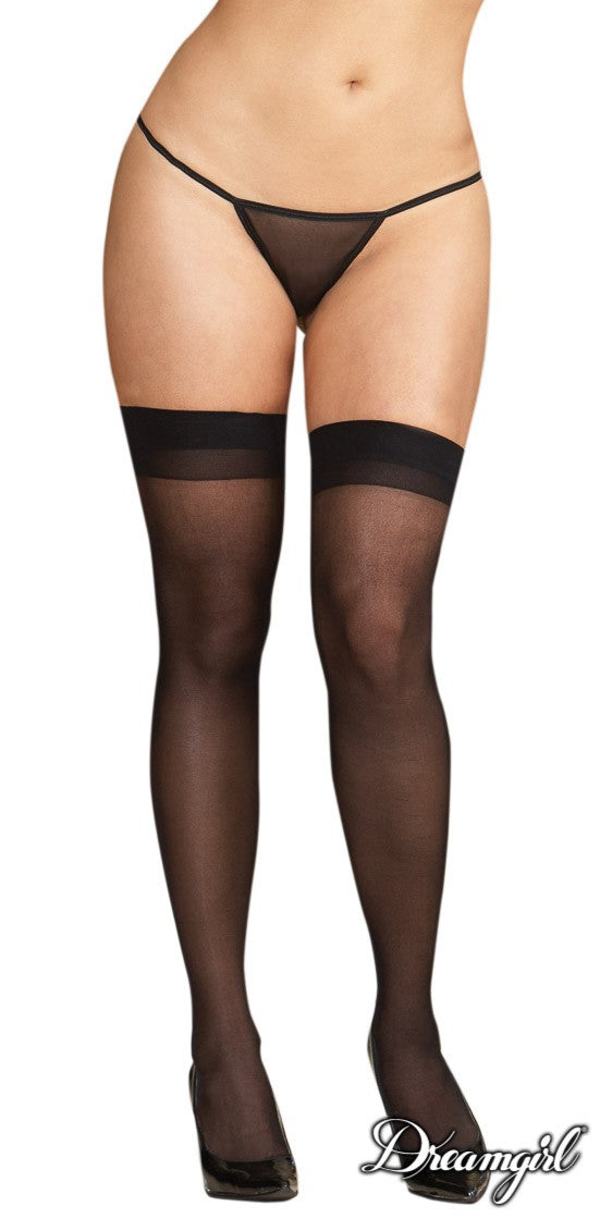 Sheer Thigh High Stocking with Back Seam Queen - DREAMGIRL Dreamgirl International - Boutique Séduction