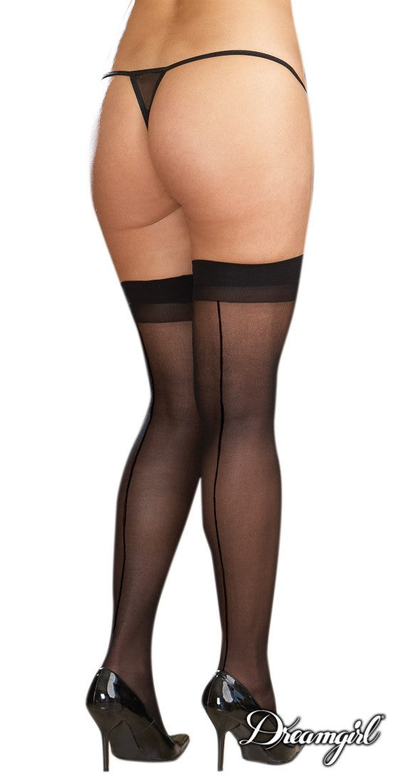 Sheer Thigh High Stocking with Back Seam Queen - DREAMGIRL Dreamgirl International - Boutique Séduction