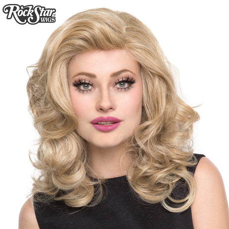 Mid-length wavy lace front wig - Rockstar Wigs - Blonde Rockstar Wigs - Boutique Séduction