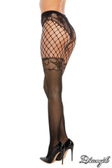 Fishnet pantyhose with lace pattern Dreamgirl International - Boutique Séduction