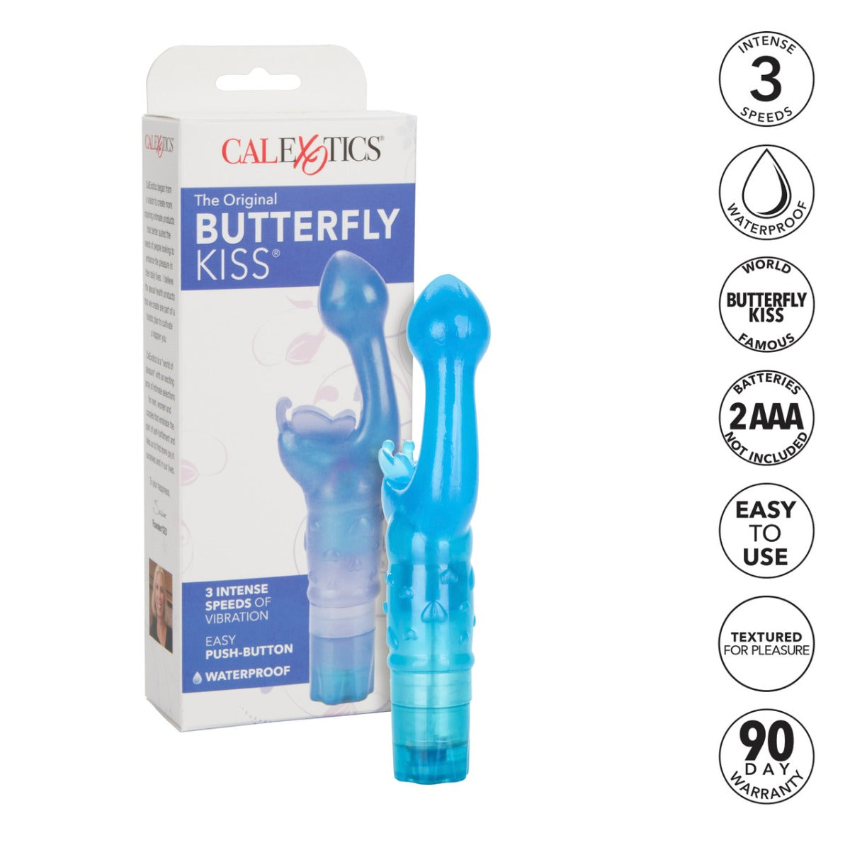 BUTTERFLY KISS Double Stimulation Vibrator - CALEXOTICS Kiss Vibes - Boutique Séduction