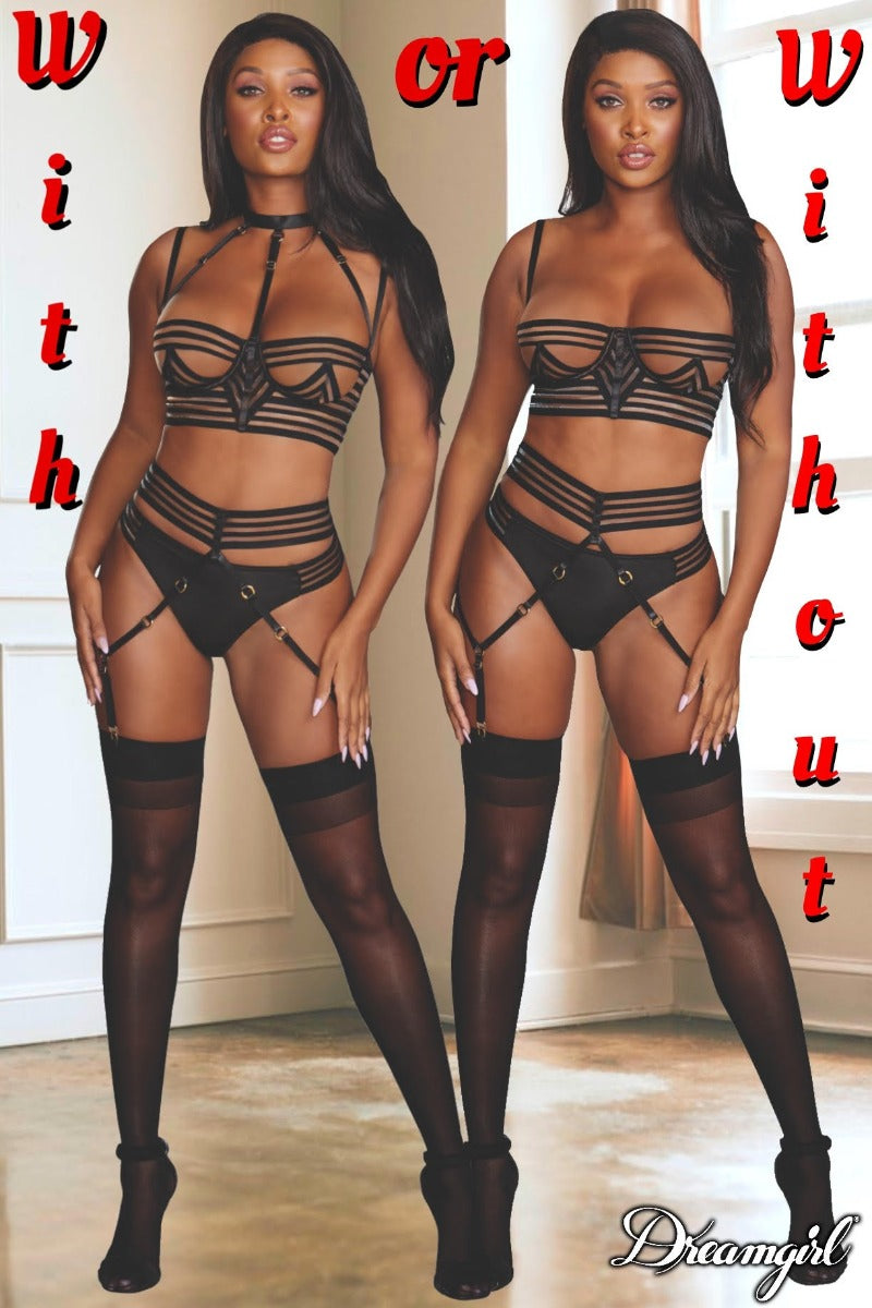 Striped 4Pcs Set - DREAMGIRL Dreamgirl International - Boutique Séduction