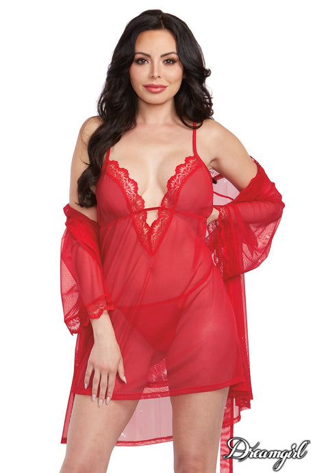 Babydoll with Mesh Robe - DREAMGIRL Dreamgirl International - Boutique Séduction