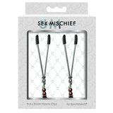 S&M - Ruby Black Nipple Clips Sex & Mischief - Boutique Séduction