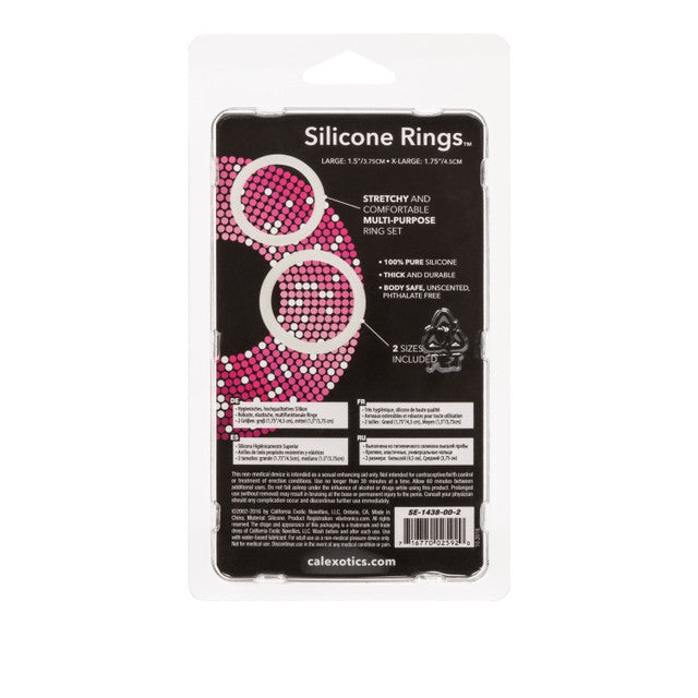 SILICONE RINGS Set of 2 Large and Extra Large Penis Rings - CALEXOTICS Calexotics - Boutique Séduction