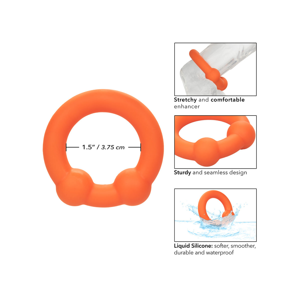 Alpha Liquid Silicone Dual Ball Ring