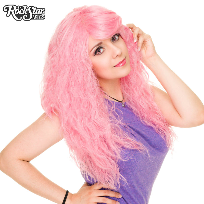 Long wavy wig - Rockstar Wigs - Pink Rockstar Wigs - Boutique Séduction