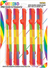 RAINBOW Peckers Straws - 10 pack Hott Products - Boutique Séduction