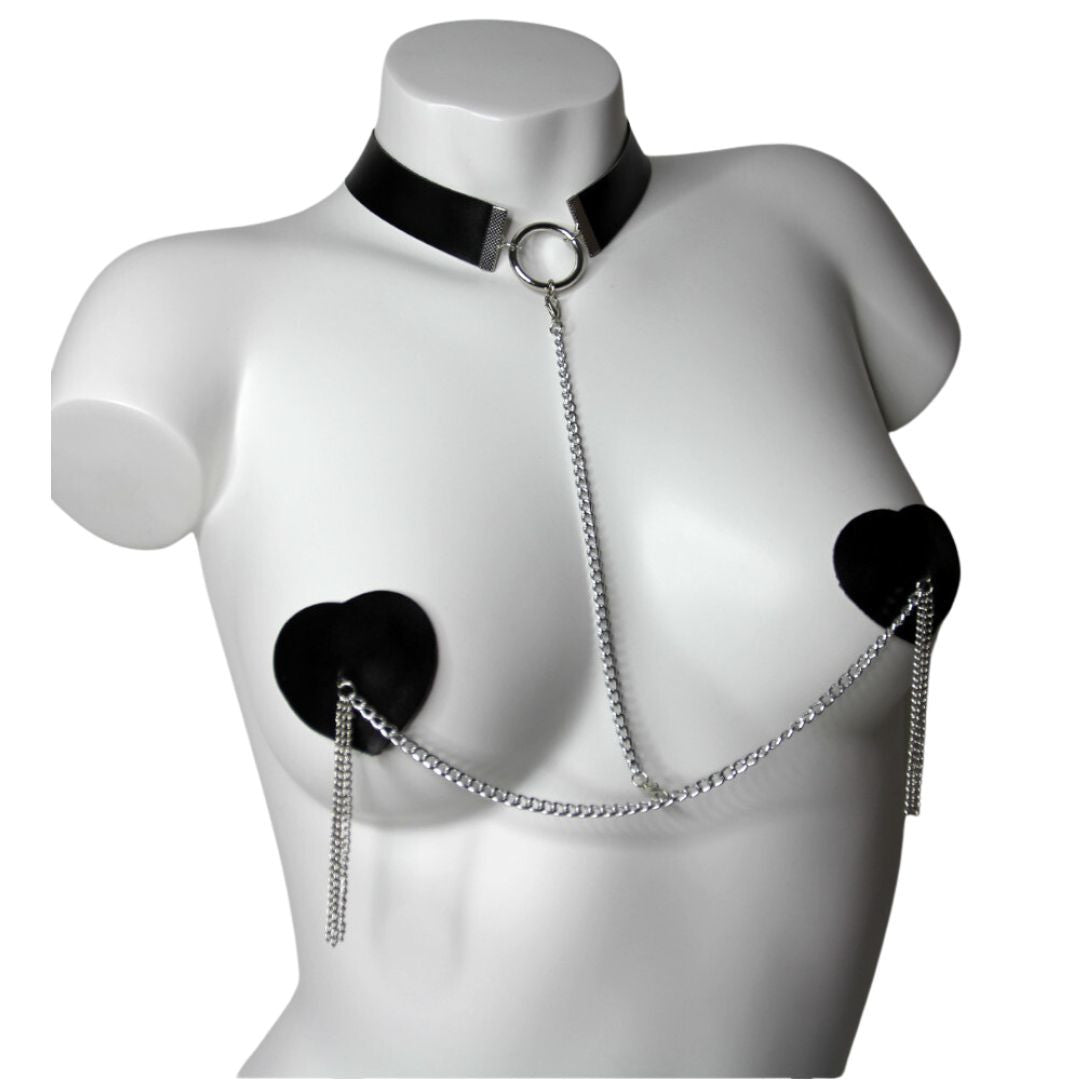 DOMINATRIX Pasties With Necklace - NIPPLICIOUS Hott Products - Boutique Séduction