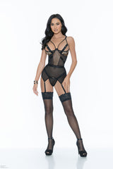 Mesh & Microfiber Bustier Escante - Boutique Séduction