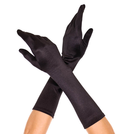 Elbow Lenght Satin Gloves Music Legs - Boutique Séduction