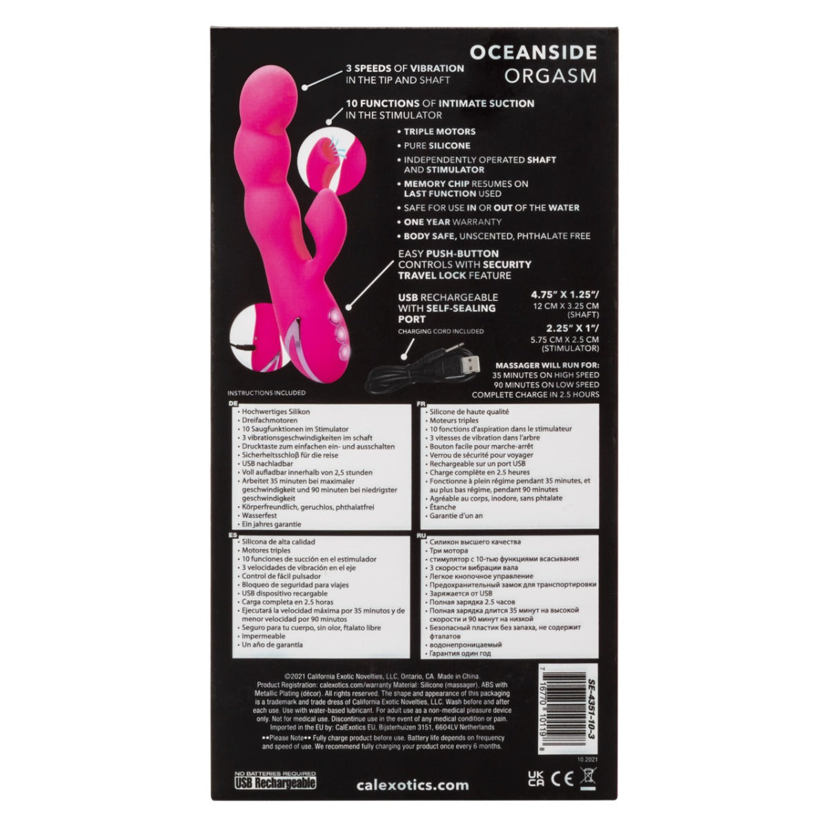 OCEANSIDE ORGASM Dual Stimulator Vibrator - CALIFORNIA DREAMING California Dreaming - Boutique Séduction