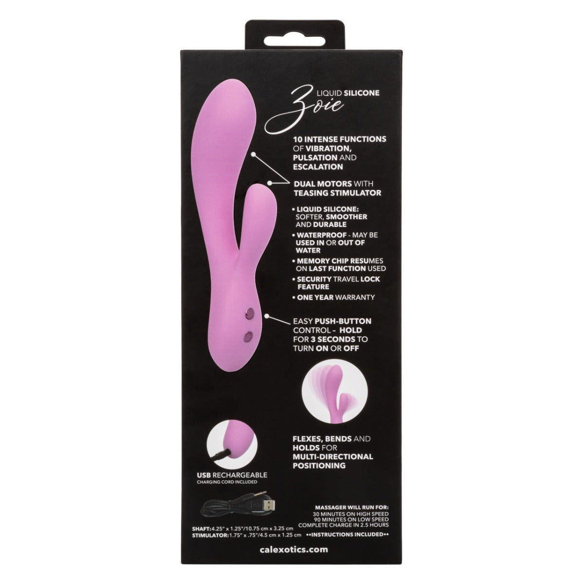 Double Stimulation Vibrator - Zoie - Contour - Calexotics Contour - Boutique Séduction