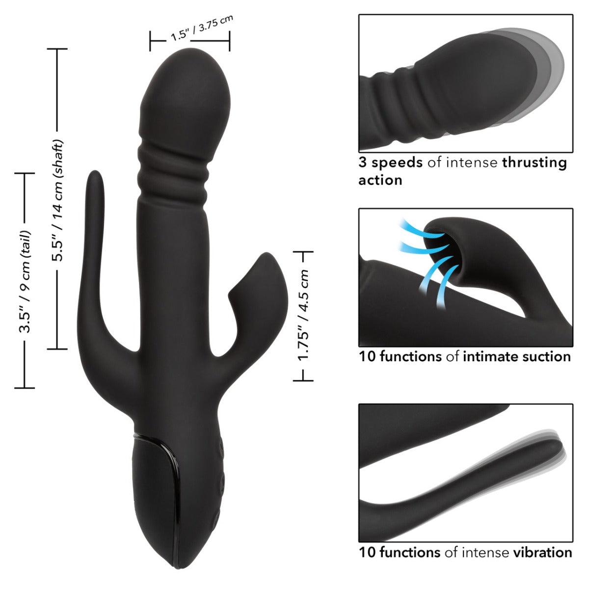 TRIPLE EUPHORIA Vibrator - CALEXOTICS Calexotics - Boutique Séduction