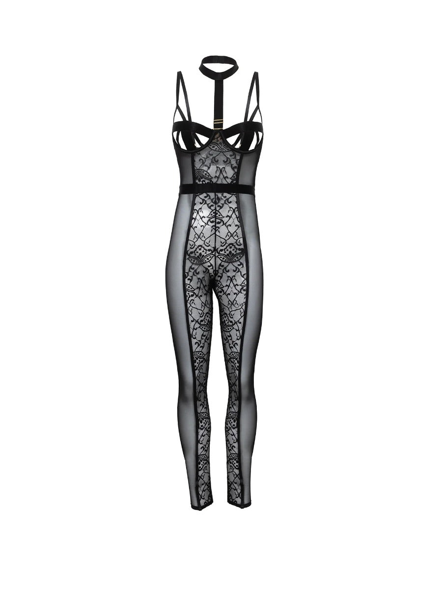 SIA Cage Lace Catsuit Oh La La Cheri - Boutique Séduction