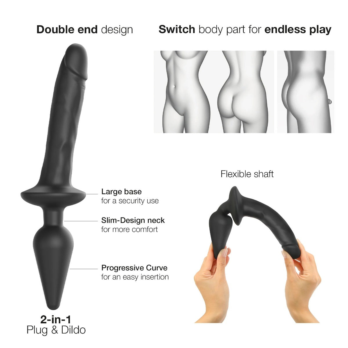 SWITCH PLUG-IN Realistic Dildo - STRAP-ON-ME - L Strap-on-me - Boutique Séduction