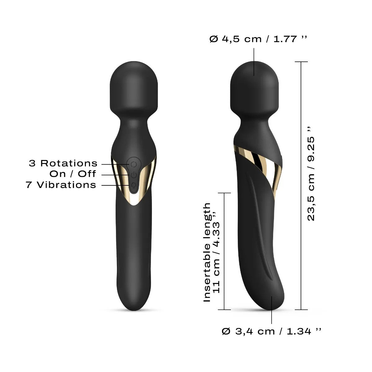 DUAL ORGASMS 2-in-1 Wand & Vibrator - DORCEL Dorcel - Boutique Séduction