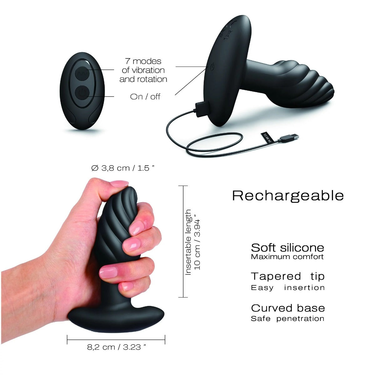 SPIN PLUG Silicone Rotating Plug - DORCEL Dorcel - Boutique Séduction