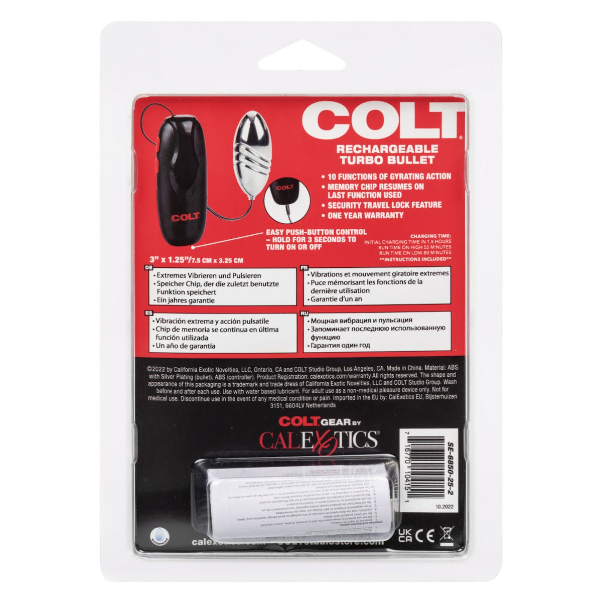 COLT Rechargeable Turbo Bullet - CALEXOTICS Colt - Boutique Séduction