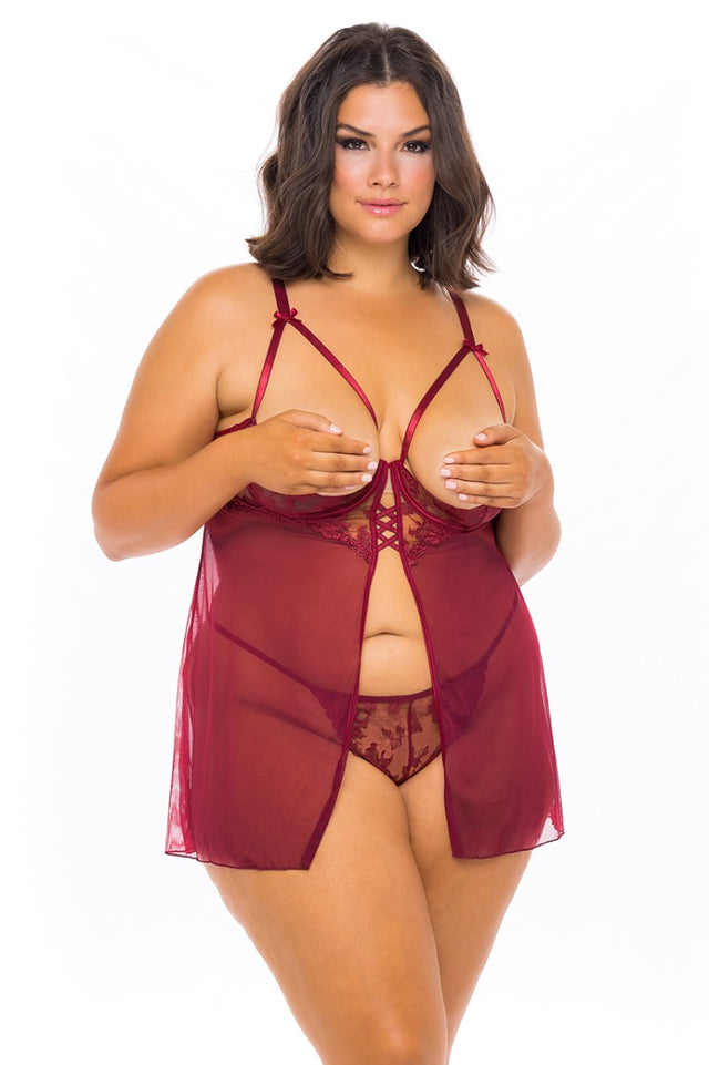 KIRA Open Cup Babydoll - OH LÀ LÀ CHÉRI Oh La La Cheri - Boutique Séduction