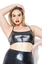 Wet-look bralette with front zipper closure - Darque - Plus size Coquette International - Boutique Séduction