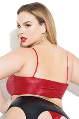 Wet-look bralette with front zipper closure - Darque - Plus size Coquette International - Boutique Séduction