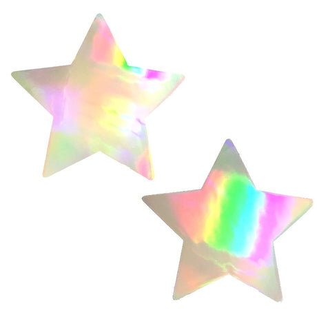 HOLOGRAPHIC Pasties Star - NEVA NUDE - White Neva Nude - Boutique Séduction