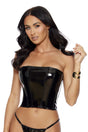 Escante - Wet-Look Corset with Back Zip - Boutique Séduction