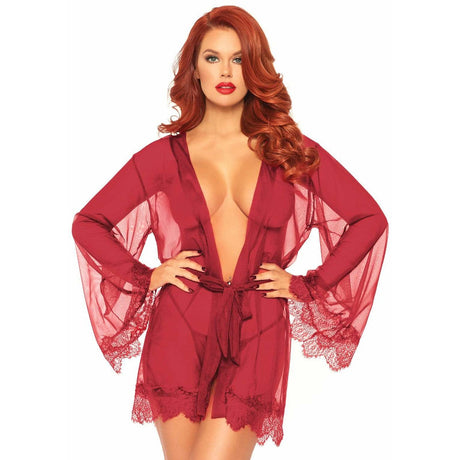 Sheer Robe Set Leg Avenue - Boutique Séduction