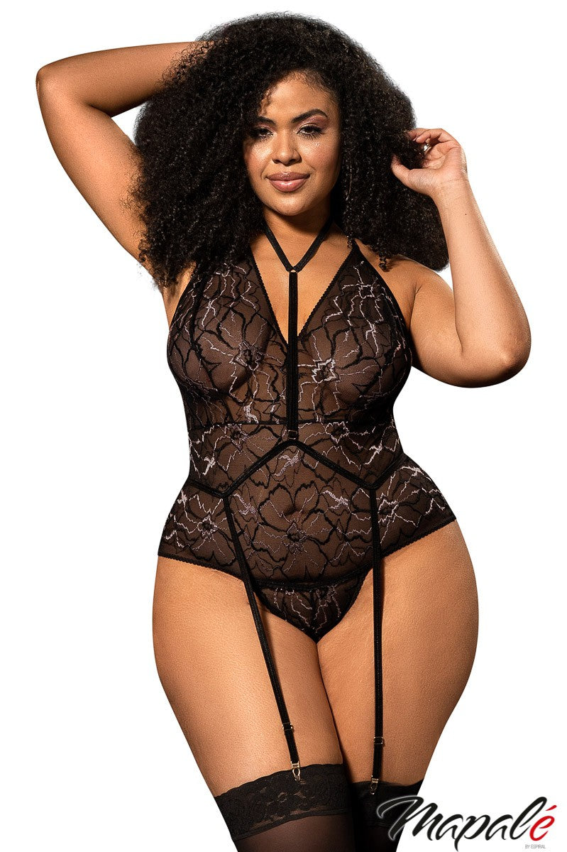 Teddy With Strappy Body Harness - MAPALÉ Mapalé - Boutique Séduction