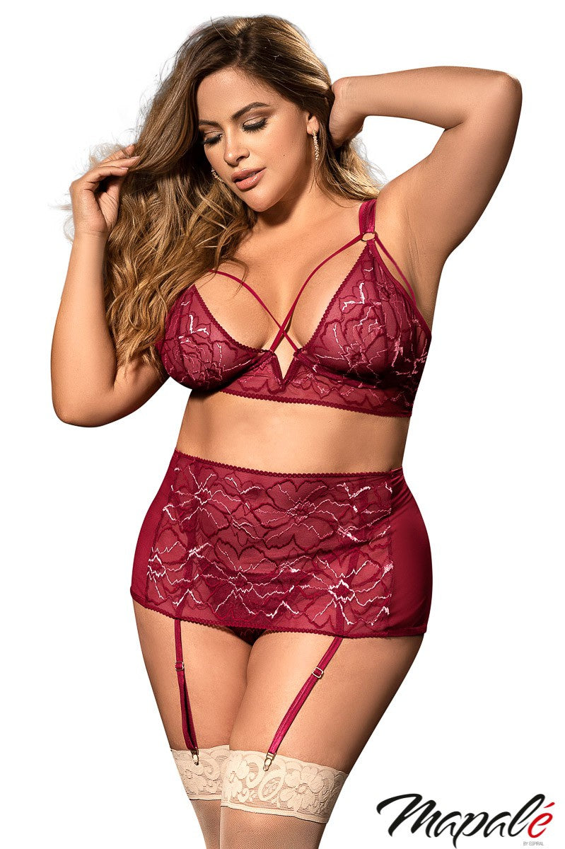 3Pc Floral Lace Set - MAPALÉ Mapalé - Boutique Séduction