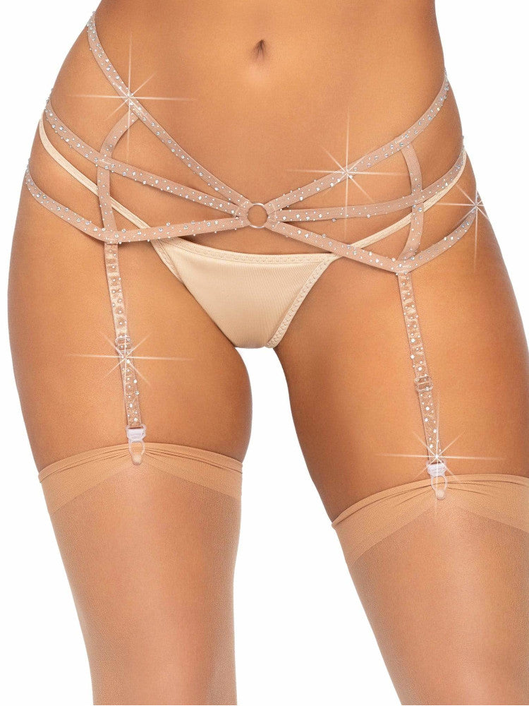 Strappy rhinestone garter belt - Leg Avenue Leg Avenue - Boutique Séduction