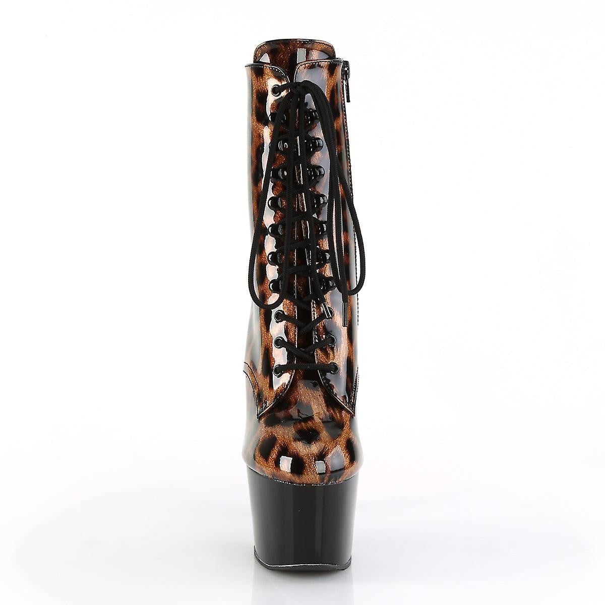 Pleaser Shoes - Leopard Print Platform Ankle Boots 7" Heel - Boutique Séduction