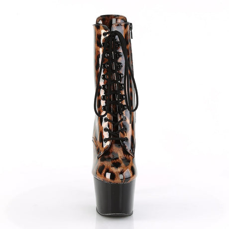 Pleaser Shoes - Leopard Print Platform Ankle Boots 7" Heel - Boutique Séduction