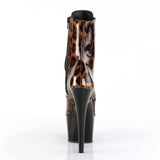 Pleaser Shoes - Leopard Print Platform Ankle Boots 7" Heel - Boutique Séduction